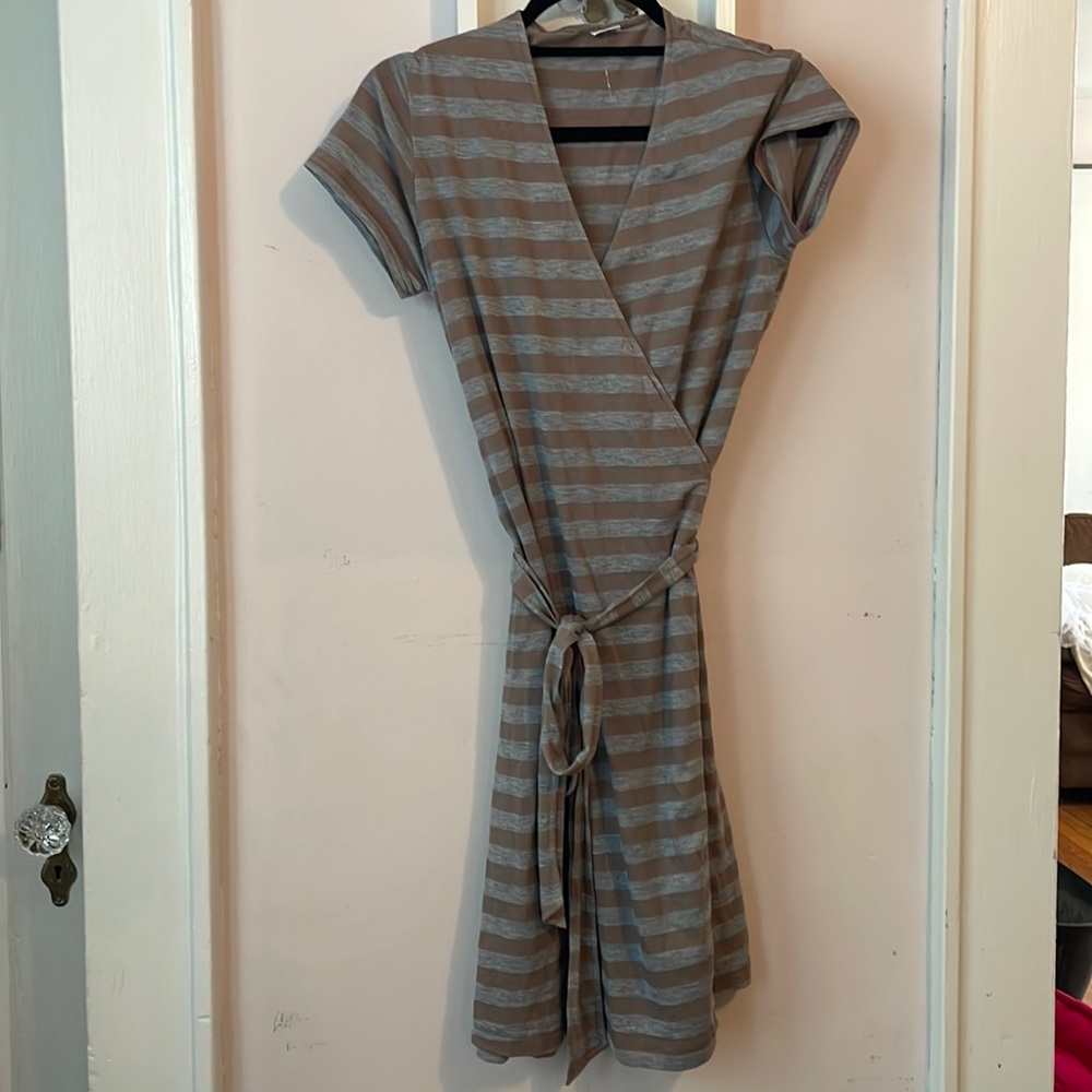 Christina Lehr Wrap Dress Slate Blue / Cool Gray Size 2